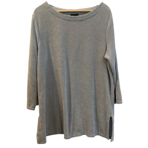 J.Jill Gray Loungewear Cloud Soft Velour Knit Boatneck Tunic Sweater Size XL NWT - Picture 1 of 12